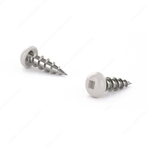 Wood Screw, White Pan Head, Square Drive, Coarse Thread, Regular Wood Point - pack of 12000