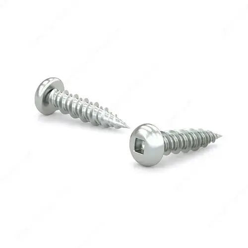 Zinc-Plated Wood Screw, Pan Head, Square Drive, Hi-Low Thread, Regular Wood Point - pack of 100