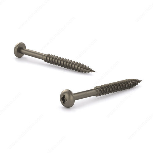 Plain Wood Screw, Pan Head, Quadrex Drive, Single Lead Thread, Type 17 Point - pack of 6000