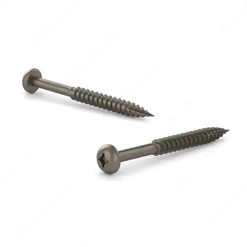 Plain Wood Screw, Pan Head, Quadrex Drive, Single Lead Thread, Type 17 Point - pack of 500