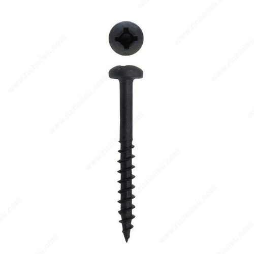 Black Phosphate Wood Screw, Pan Head, Quadrex Drive, Coarse Thread, Regular Wood Point - pack of 7000