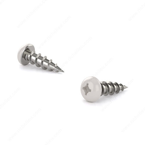 Wood Screw, White Pan Head, Quadrex Drive, Coarse Thread, Regular Wood Point - pack of 12000