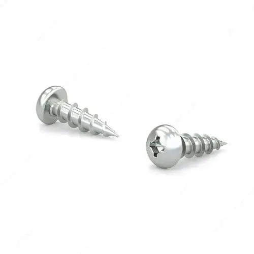 Zinc-Plated Wood Screw, Pan Head, Quadrex Drive, Coarse Thread, Regular Wood Point - pack of 12000