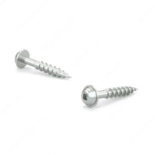 Zinc-Plated Wood Screw, Pan Washer Head, Square Drive, Coarse Thread, Regular Wood Point - pack of 600