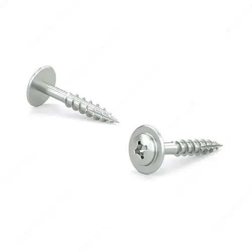 Zinc-Plated Wood Screw, Modified Pan Washer Head, Coarse Thread, Type 17 Point - pack of 6000