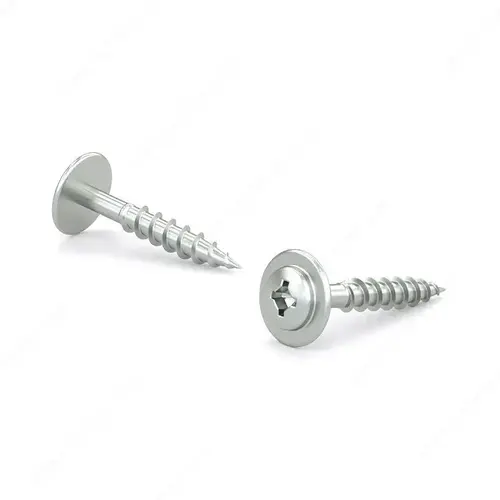 Zinc-Plated Wood Screw, Pan Head with Large Washer, Quadrex Drive, Coarse Thread, Regular Wood Point - pack of 7000