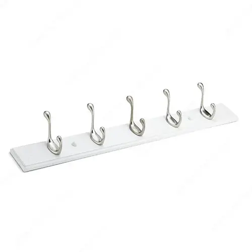 Utility Hook Rack - 0202 White / Brushed Nickel