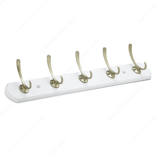 Transitional Hook Rack - 37 Matte Nickel / White