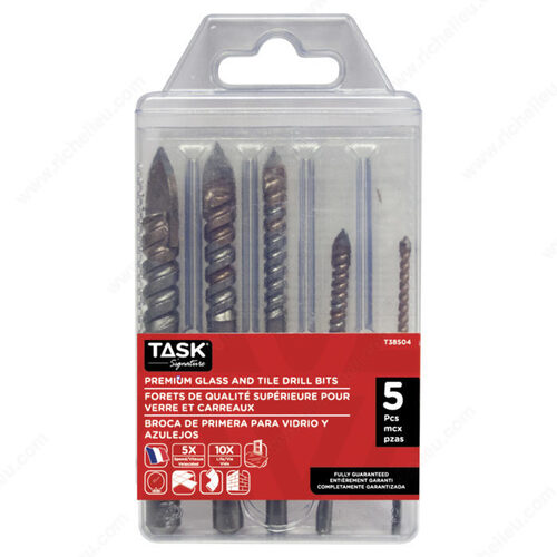 5 pc Premium Glass and Tile Drill Bit Set