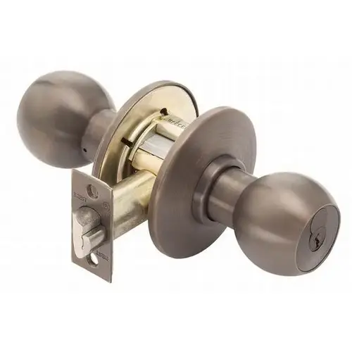 8K Series 2-3/4" Backset 7 Pin Storeroom 4 Knob and A Rose ANSI Strike Less Core Oil Rubbed Bronze Finish