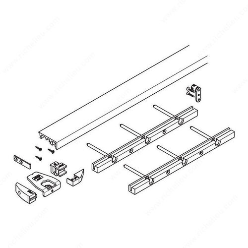 HAWA-Folding Concepta 25 Base Profile/Lower Guide Rail Anodized Aluminum