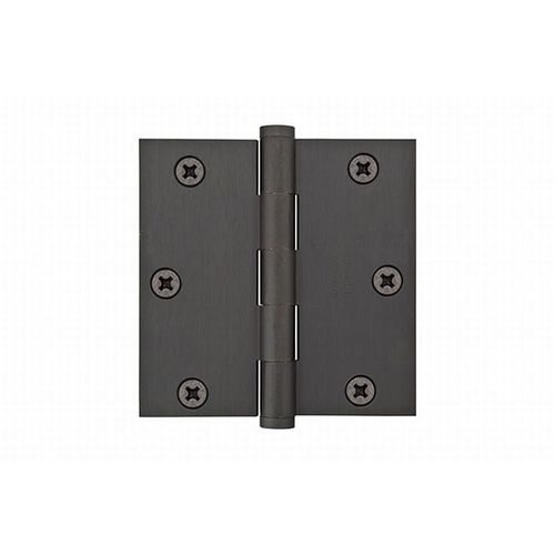 3-1/2" X 3-1/2" Square Steel Residential Duty Hinge Medium Bronze Finish Pair