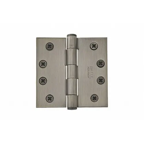 4" X 4" Square Steel Residential Duty Hinge Antique Nickel Finish Pair