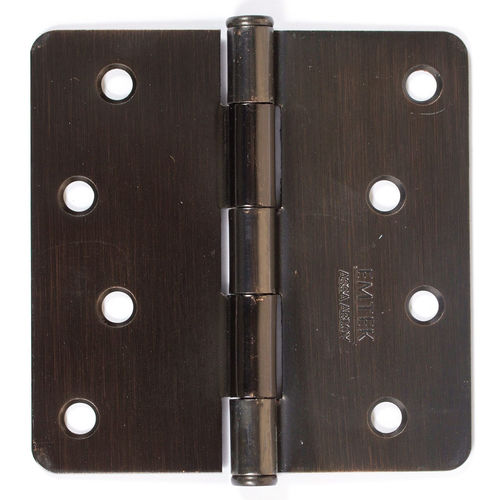 4" X 4" 1/4" Radius Steel Residential Duty Hinge Oil Rubbed Bronze Finish Pair