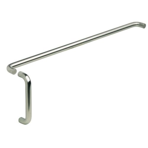 33" Push Bar and 10" Pull Combo, 1" Round and 2-1/2" Projection Satin Nickel Finish