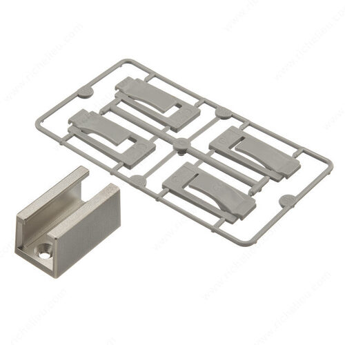 Rattle-Proof Bottom Guide for 8-10-12-(12.7) mm Glass Satin Aluminum (VC)