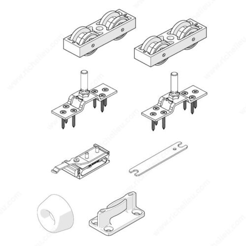 Hawa-Junior 120/A Hardware Set with One Track Stopper