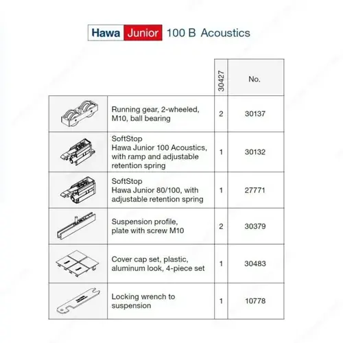 HAWA JUNIOR 100 B ACOUSTICS Hardware set