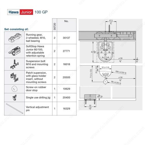 HAWA JUNIOR 100 GP Hardware Sets