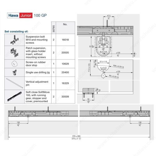 HAWA JUNIOR 100 GP Hardware Sets