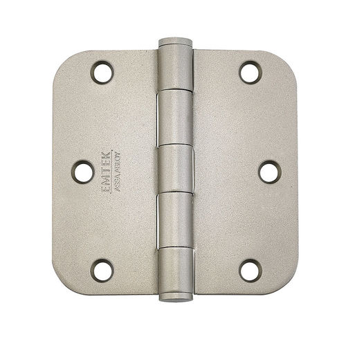 3-1/2" X 3-1/2" 5/8" Radius Heavy Duty Steel Hinge Tumbled White Bronze Finish Pair