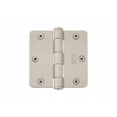 3-1/2" X 3-1/2" 1/4" Radius Steel Heavy Duty Hinge Satin Nickel Finish Pair