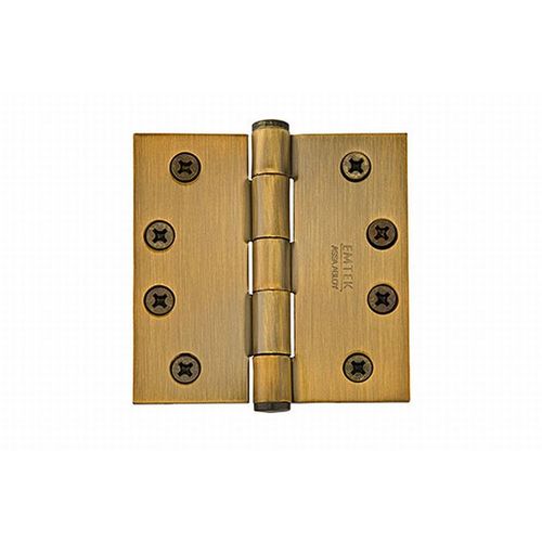 4-1/2" X 4-1/2" Square Steel Heavy Duty Hinge French Antique Brass Finish Pair