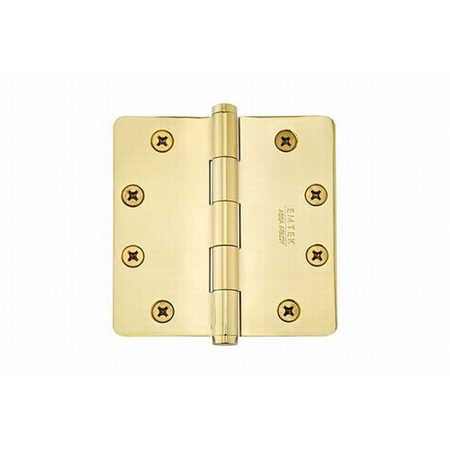 Pair of 4-1/2" x 4-1/2" Square Solid Brass Heavy Duty Hinges Lifetime Brass Finish