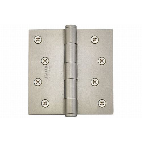 4" X 4" Square Steel Heavy Duty Hinge Tumbled White Bronze Finish Pair