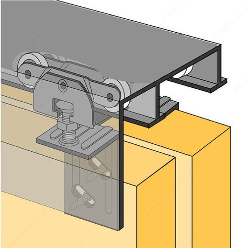 Bi-Passing Door Track Set - 1-3/8" - Front Fascia