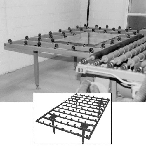 Somaca 2402130 84" x 60" Ball Caster Glass Transfer Table