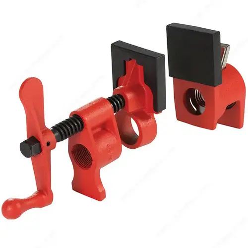 Pipe Clamp, Lever Handle, 1-3/4 in Throat Depth, 3/4 in Opening, 2 in Jaw Width