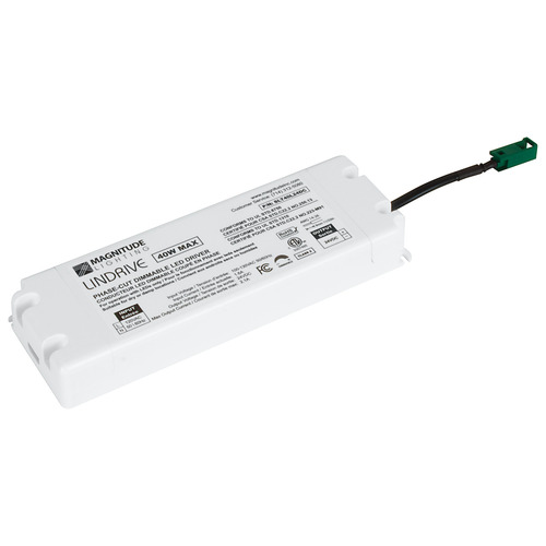 Dimmable Driver, 24V, Without Socket 177.8 x 61 x 25.4 mm 1" 7" 40 W 2 13/32" Lindrive Series, 40W, 4.16A, L x W x H: 177.8 x 61 x 25.4 mm (7" x 2 13/32" x 1")