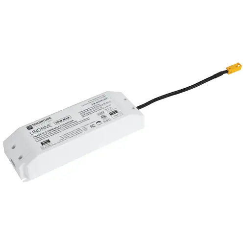 Dimmable Driver, 12V, With Hafele Loox5 Female Socket 190 x 60 x 35 mm 1 3/8" 7 15/32" 60 W 2 11/32" Lindrive Series, 60W, 5A, L x W x H: 190 x 60 x 35 mm (7 15/32" x 2 11/32" x 1 3/8")