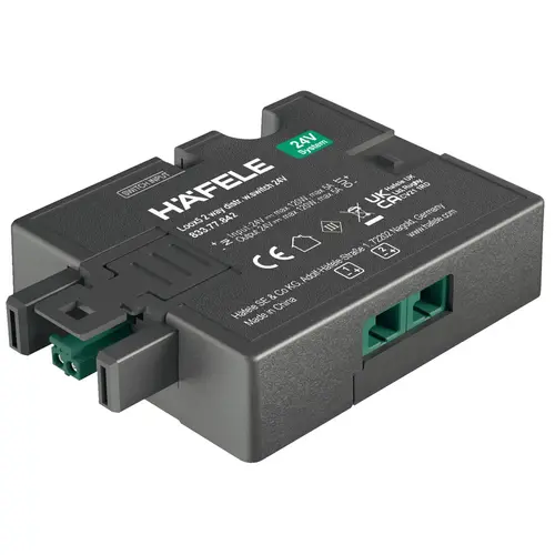 2-way distributor, Hafele Loox5 24 V box to box with switching function for 1 switch for 2 outputs, max. connected wattage 90 W Black