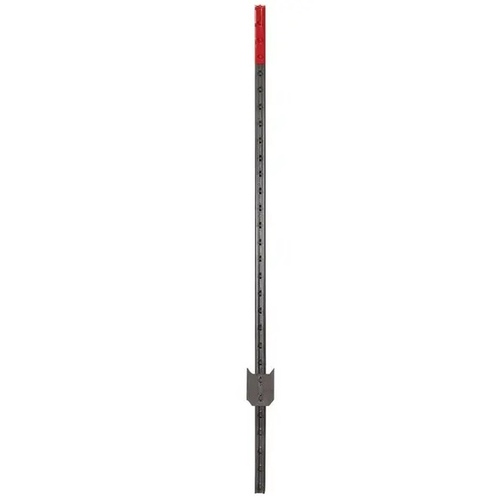 CHICAGO HEIGHTS STEEL 14200187 T Fence Post w/out Clips - 6 ft / Gray & Red