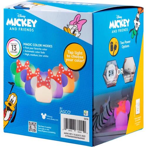 Disney 66945 Night Light Manual Battery Powered Minnie Mouse LED Multicolored