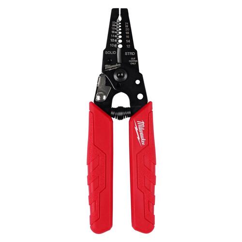 Milwaukee 48-22-3044 Compact Wire Stripper & Cutter With Comfort Grip, 10-24 Awg Black/Red