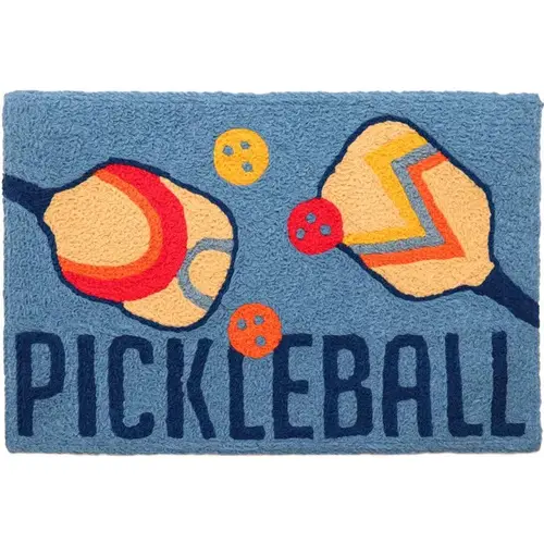 Jellybean JB-DSV002 Accent Rug 30" W X 20" L Multi-Color Pickleball Polyester Multi-Color