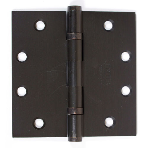 4-1/2" X 4-1/2" Square Solid Brass Heavy Duty Ball Bearing Hinge Oil Rubbed Bronze Finish Pair