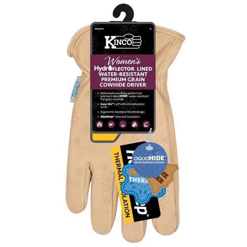 Kinco 398HKPW-S Gloves HydroFlector S Cowhide Leather Lined Tan Tan