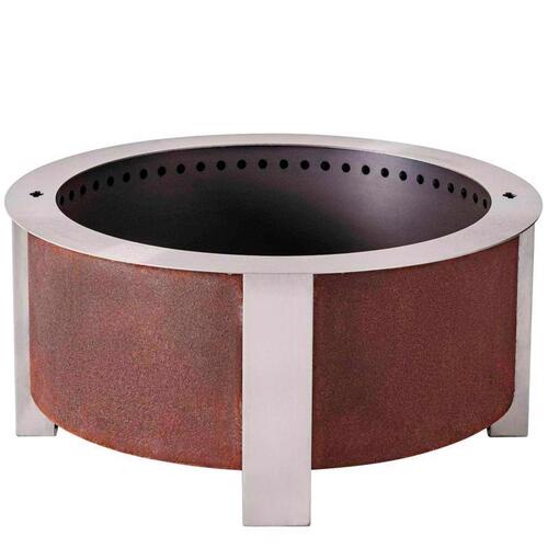 Breeo BR-X30P Fire Pit X Series 30" W Corten Steel Outdoor Round Wood