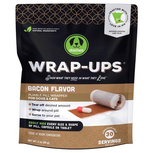 Stashios PSD-WUB Pill Pockets Wrap-Ups Bacon Grain Free For Dogs 2 oz