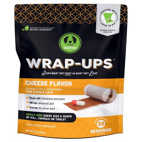 Stashios PSD-WUC Pill Pockets Wrap-Ups Cheese Grain Free For Dogs 2 oz