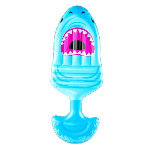 BigMouth Inc. 22-BSS-3909 Pool Float Blue PVC/Vinyl Inflatable Shark Saddle Seat Blue