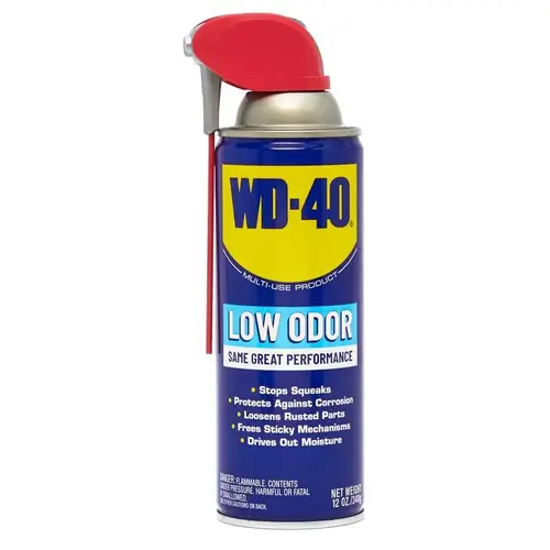 WD-40 490798 12 Oz. Low Odor Lubricant with Smart Straw Clear; Light Yellow