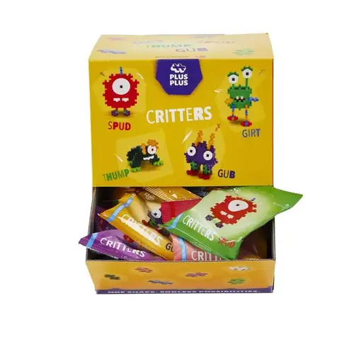 Plus-Plus 07292-XCP48 Building Toy Critters Monsters Multicolored 40 pc Multicolored - pack of 48