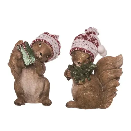 Figurine Multicolored Squirrel 7" Multicolored - pack of 12