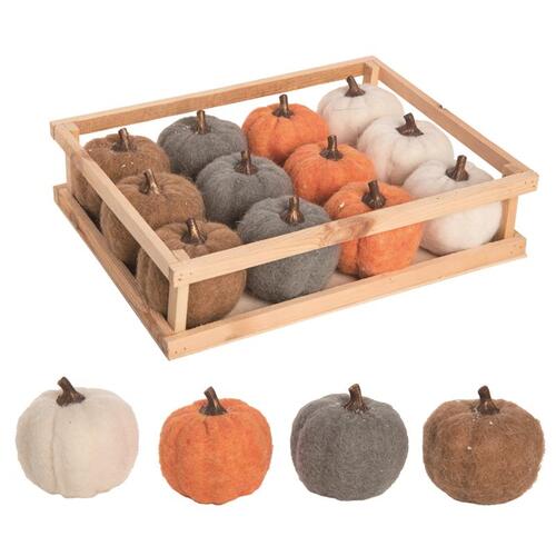 Transpac TH00139 Fall Decor Mini Felt Pumpkin