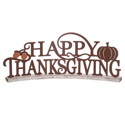 Transpac TH00920 Halloween Decor 10" Happy Thanksgiving